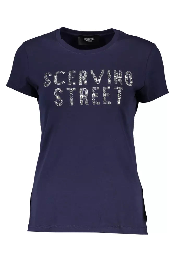 Scervino Street Sparkling Crew Neck Tee σε μπλε χρώμα