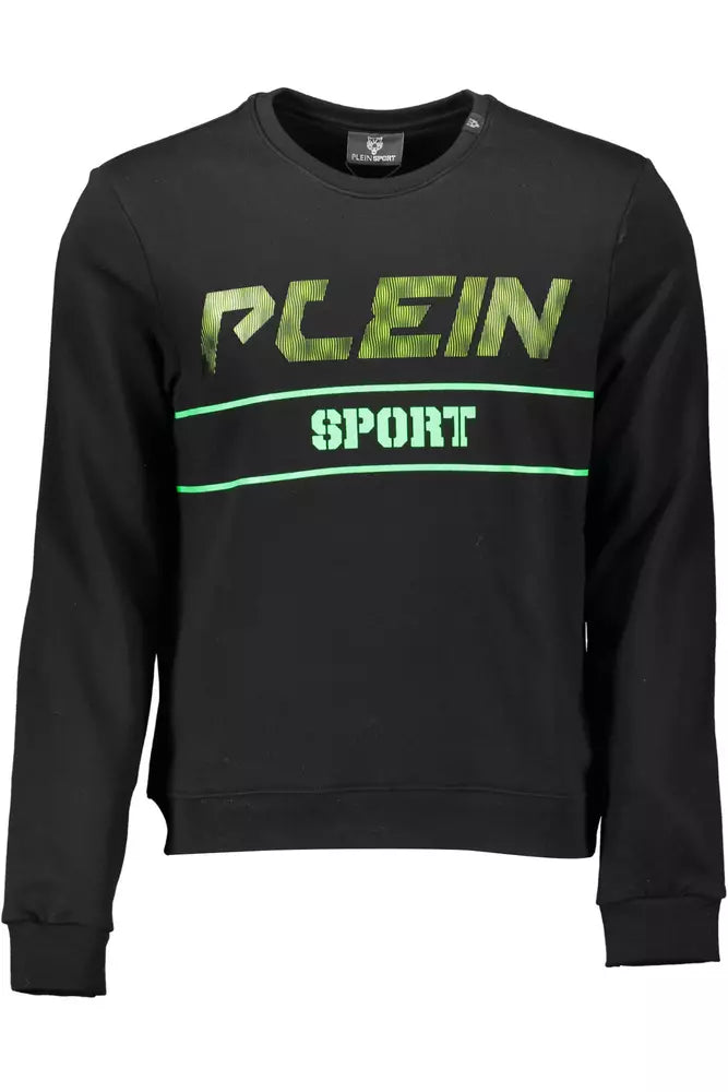 <tc>Plein Sport</tc> Sleek μαύρο βαμβακερό φούτερ με έντονες πινελιές