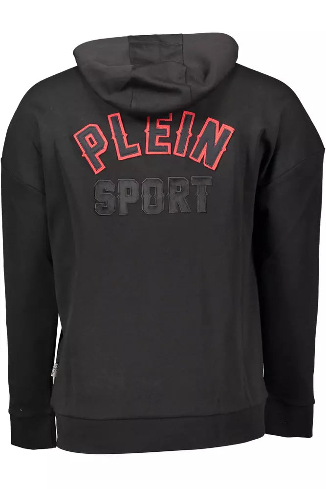 <tc>Plein Sport</tc> Sleek Μαύρο Φούτερ με φερμουάρ με αντιθέσεις