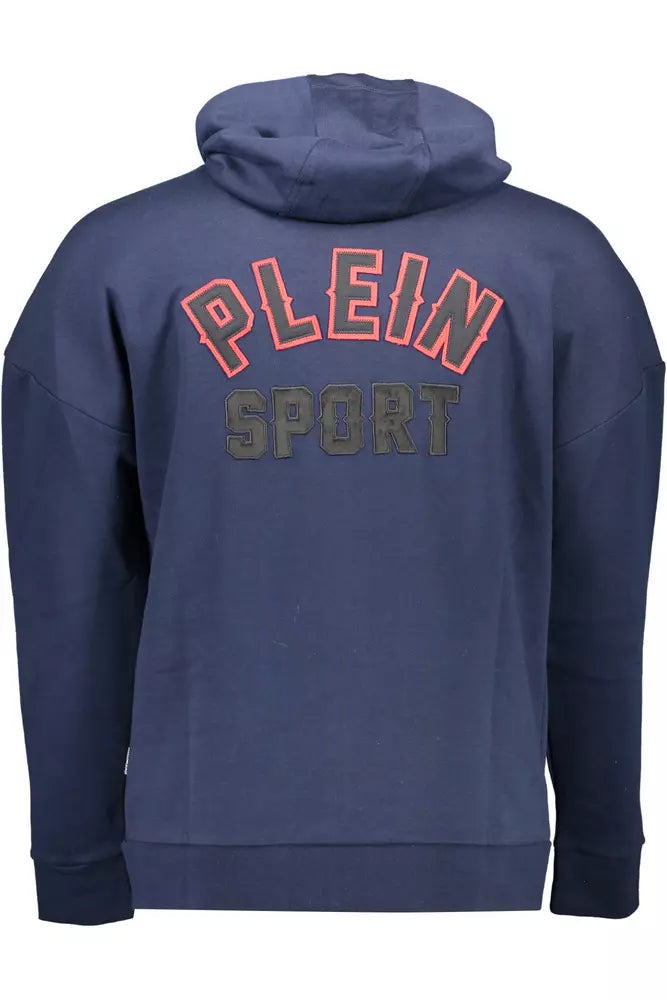 <tc>Plein Sport</tc> Chic Μπλε Φούτερ με κουκούλα με λεπτομέρειες σε αντίθεση