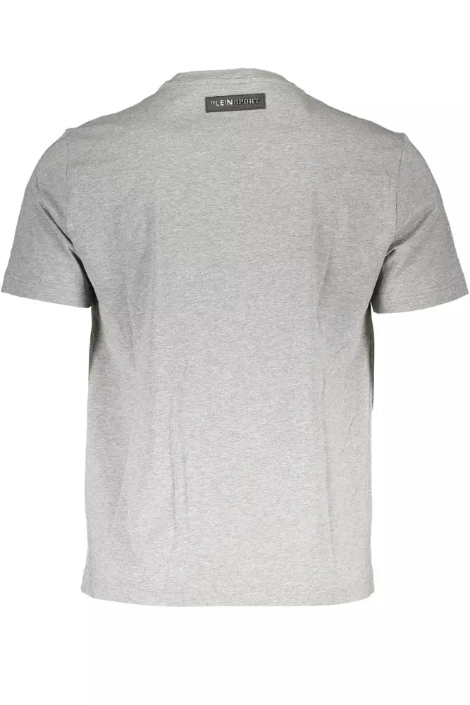 Plein Sport Athletic Gray Cotton Crew Neck Tee