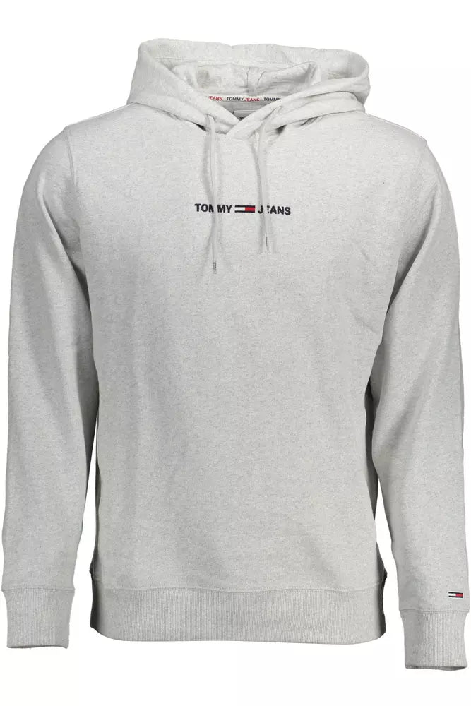 Tommy Hilfiger Sleek Gray Embroidered Hoodie