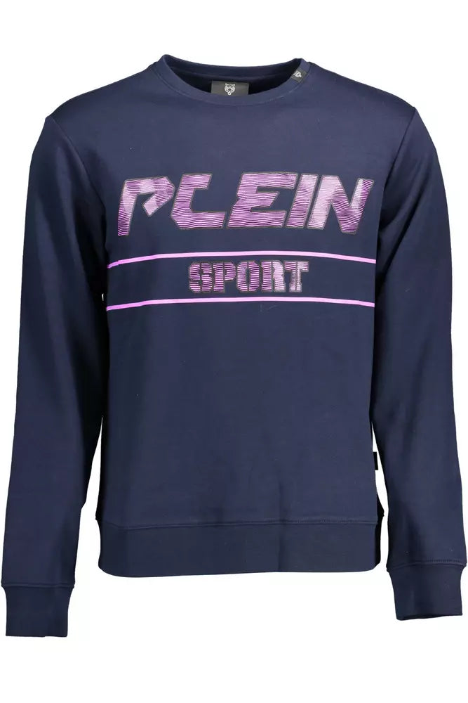 <tc>Plein Sport</tc> Sleek μπλε αθλητικό φούτερ με λεπτομέρεια λογότυπου