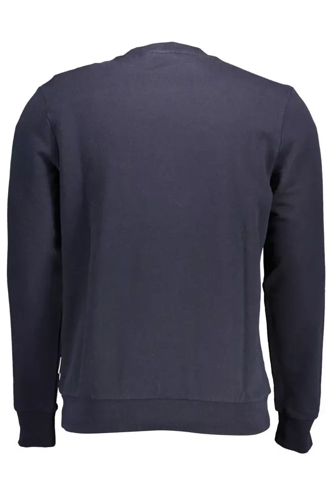 Napapijri Sleek Blue Round Neck Cotton Sweatshirt