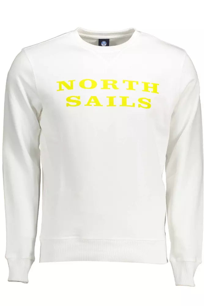 <tc>North Sails</tc> Exclusive Λευκό Βαμβακερό πουλόβερ με στρογγυλή λαιμόκοψη