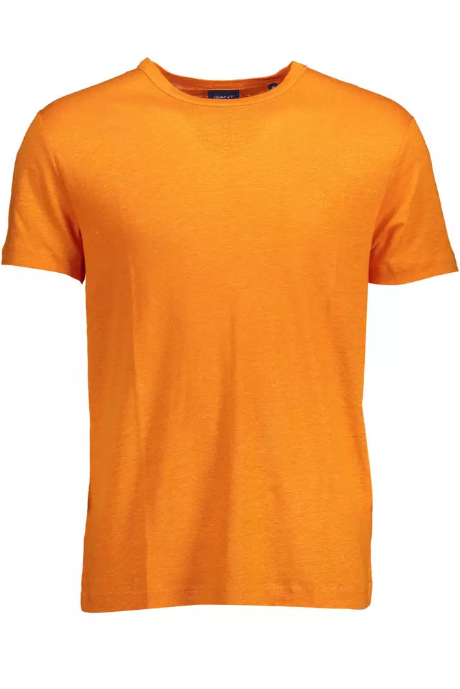 Gant Elegant Orange Linen Short Sleeve Tee