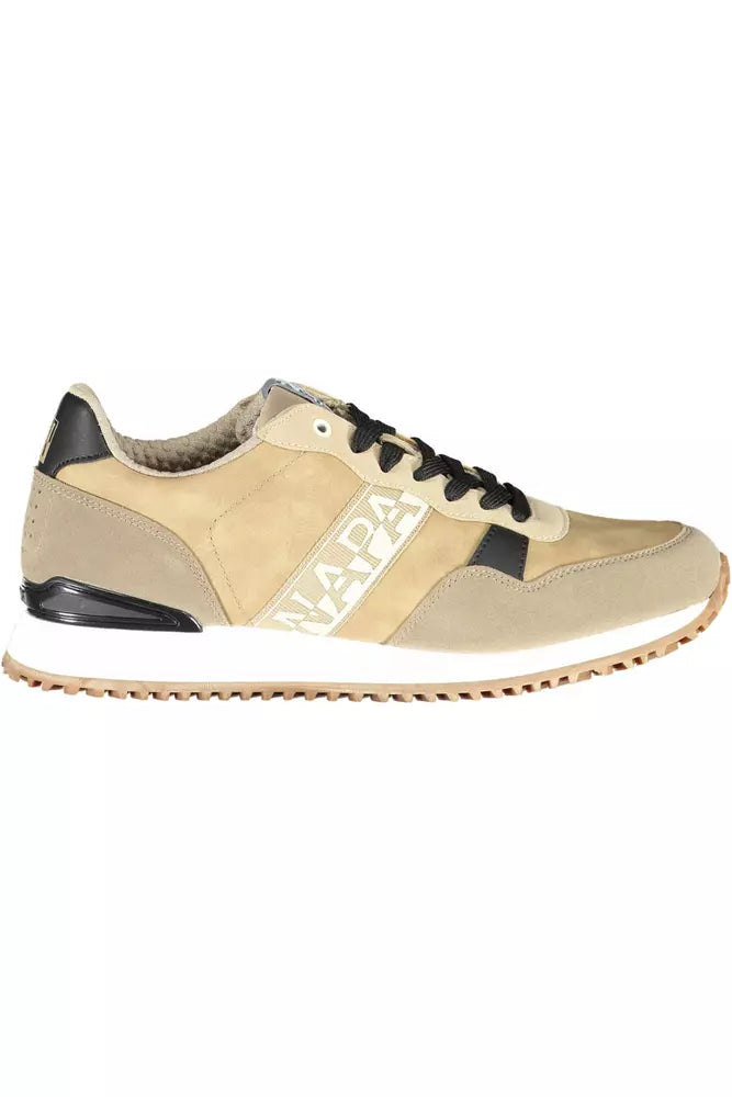 Αθλητικά αθλητικά παπούτσια Napapijri Beige Lace-Up με λογότυπο