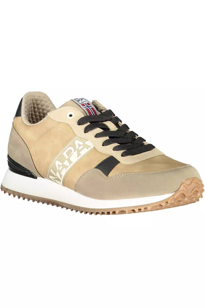 Αθλητικά αθλητικά παπούτσια Napapijri Beige Lace-Up με λογότυπο