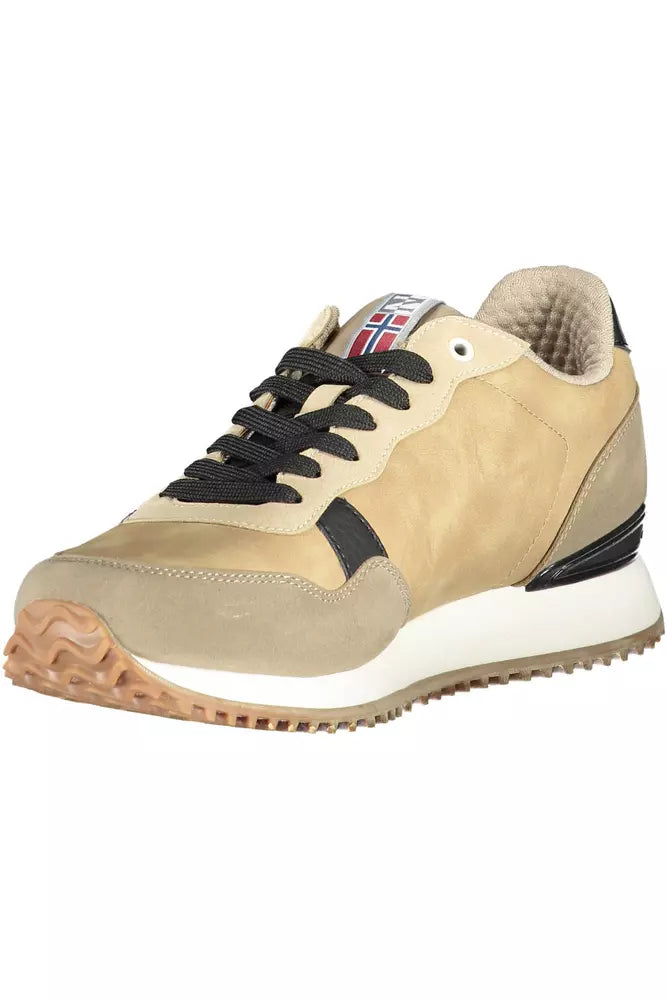 Αθλητικά αθλητικά παπούτσια Napapijri Beige Lace-Up με λογότυπο