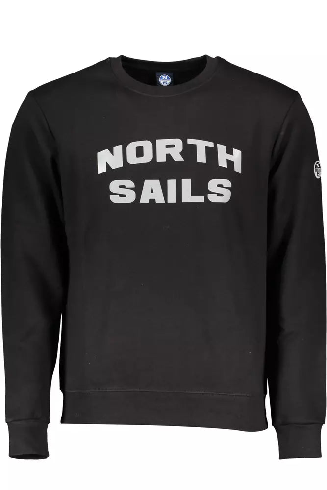 Φούτερ <tc>North Sails</tc> Sleek Black Cotton Blend Crewnneck