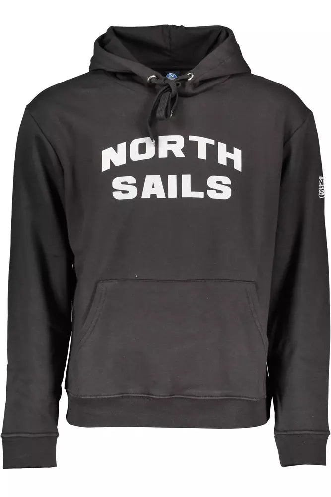 <tc>North Sails</tc> Sleek μαύρη φούτερ με κουκούλα με στάμπα