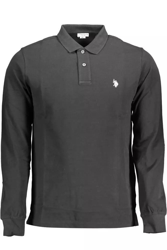 US POLO ASSN. Κλασικό μαύρο μακρυμάνικο Polo Elegance