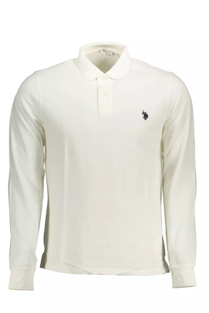 U.S. POLO ASSN. Chic Long-Sleeve White Polo for Men