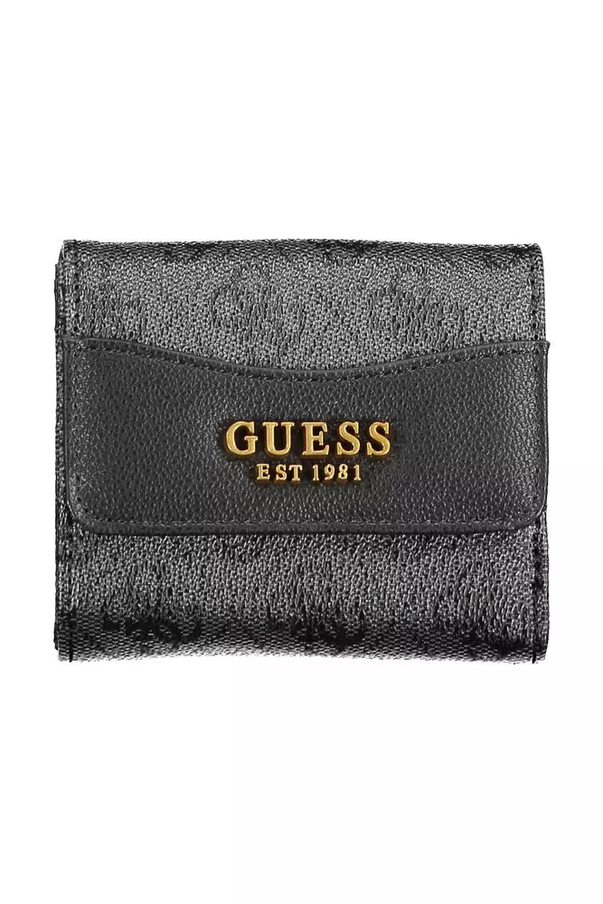 Guess Jeans Chic μαύρο πορτοφόλι με λεπτομέρειες σε αντίθεση