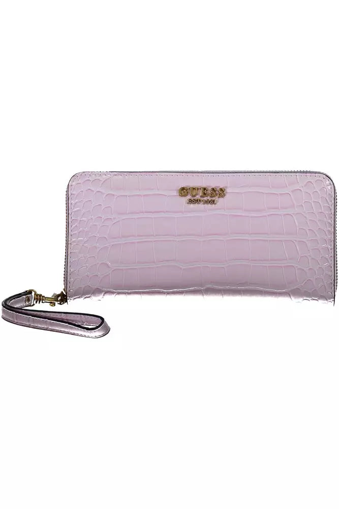 Guess Jeans Chic Pink Wallet με άφθονο χώρο αποθήκευσης