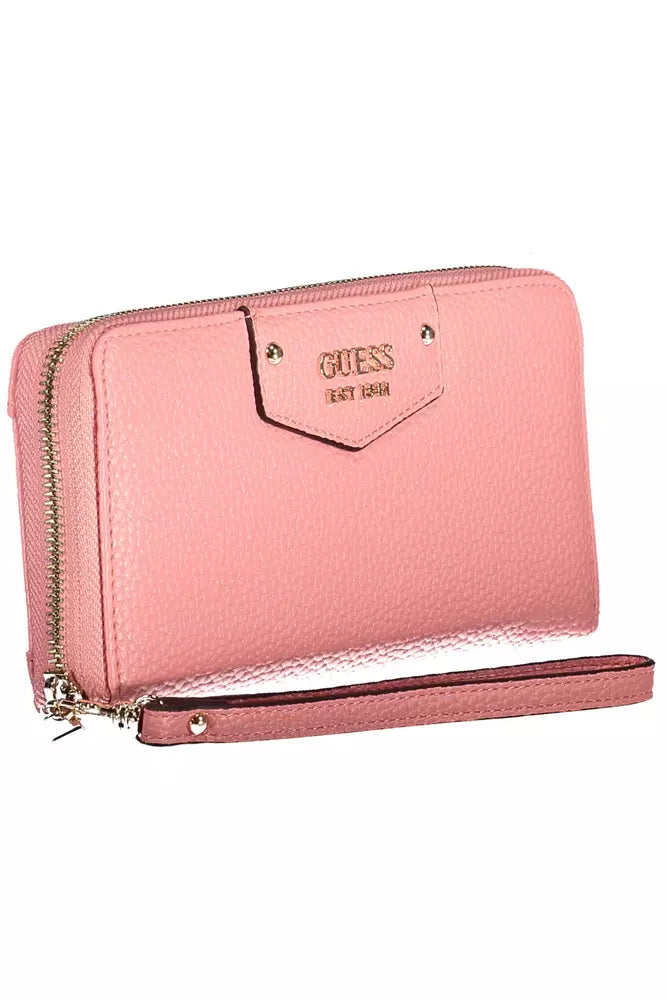 Guess Jeans Chic Pink Wallet with Contrasting Details