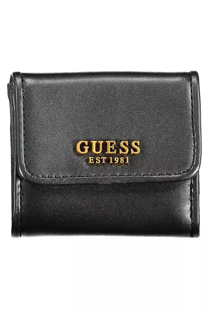 Guess Jeans Sleek Μαύρο Πορτοφόλι Διπλού Διαμερίσματος από Πολυαιθυλένιο