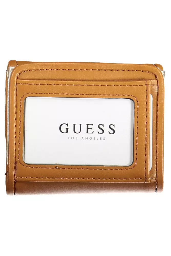 Guess Jeans Chic Brown Snap πορτοφόλι με λεπτομέρεια αντίθεσης