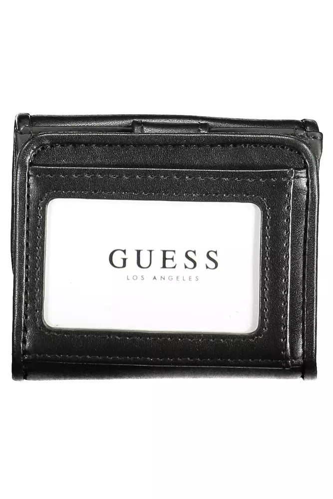 Guess Jeans Sleek Μαύρο Πορτοφόλι Διπλού Διαμερίσματος από Πολυαιθυλένιο