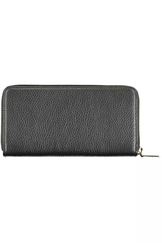 Coccinelle Elegant Black Leather Wallet with Multiple Compartments