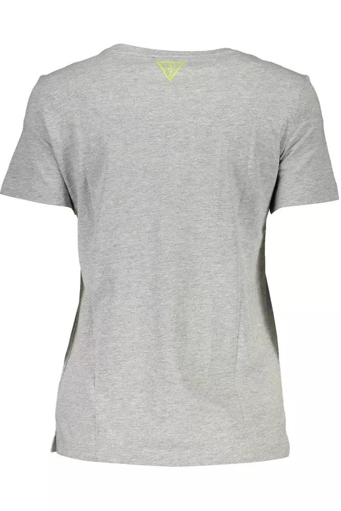 Guess Jeans Chic Grey Tee με λογότυπο με λεπτό κέντημα