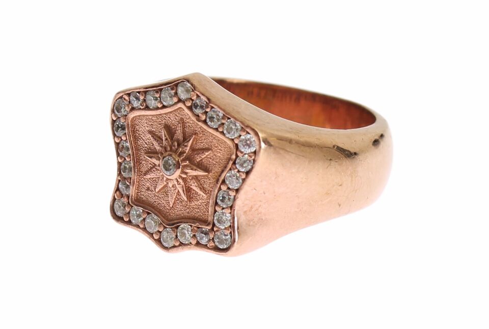 Nialaya Chic Pink Gold Plated Sterling Silver Ring