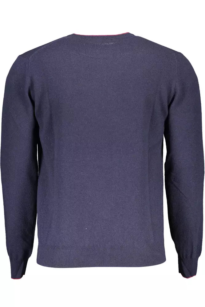 Harmont & Blaine Elegant Blue Contrast Detail Sweater