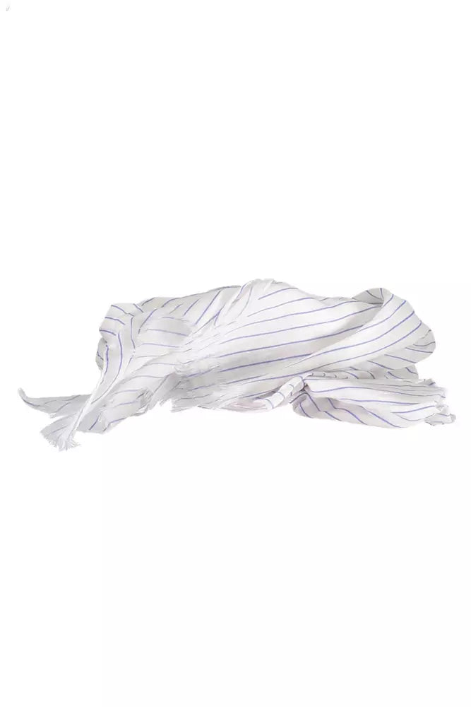 Gant Elegant White Cotton Scarf with Logo Detail