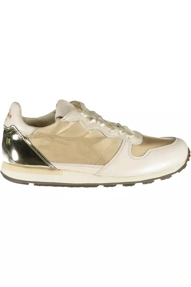 Diadora Beige Lace-Up Sneaker με λεπτομέρειες σε αντίθεση