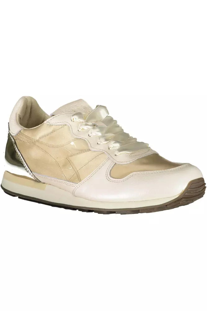 Diadora Beige Lace-Up Sneaker με λεπτομέρειες σε αντίθεση