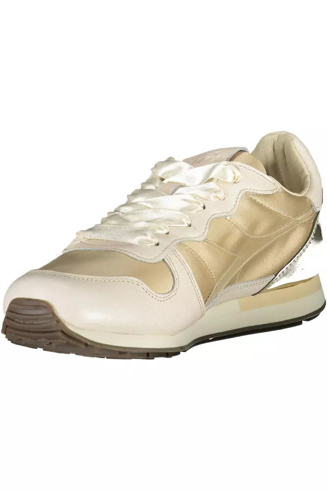 Diadora Beige Lace-Up Sneaker με λεπτομέρειες σε αντίθεση