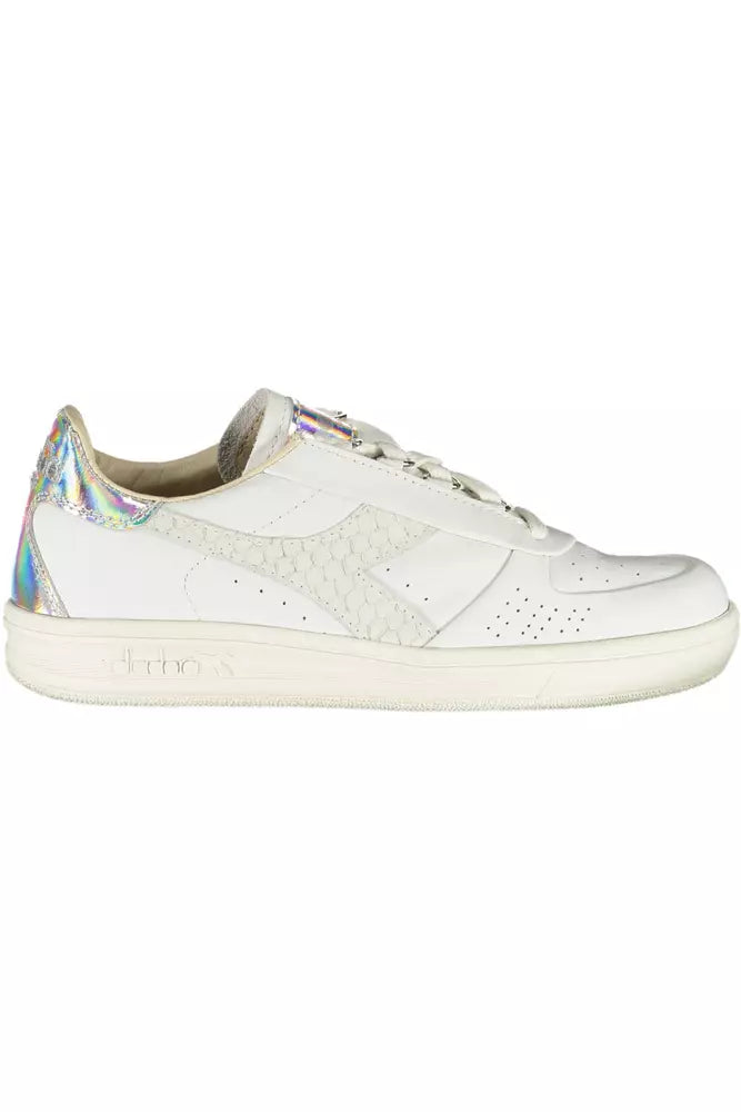 Diadora Chic White Lace-Up Sneakers με Logo Accent