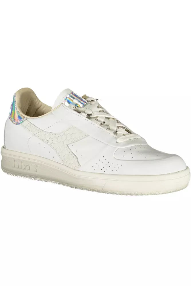 Diadora Chic White Lace-Up Sneakers με Logo Accent