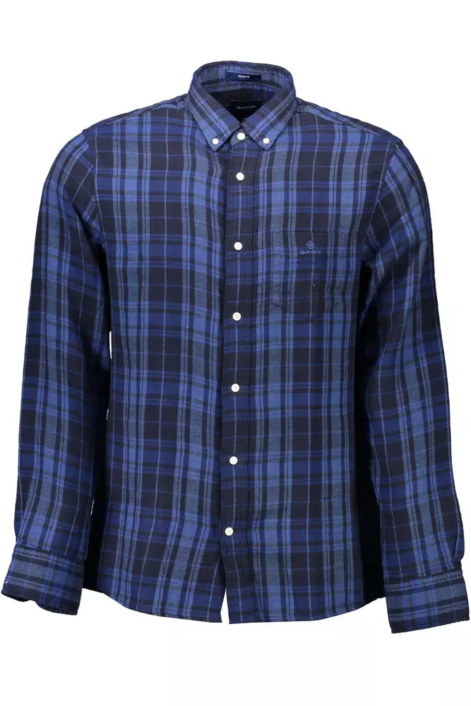 Gant Elegant Blue Button-Down Cotton Shirt