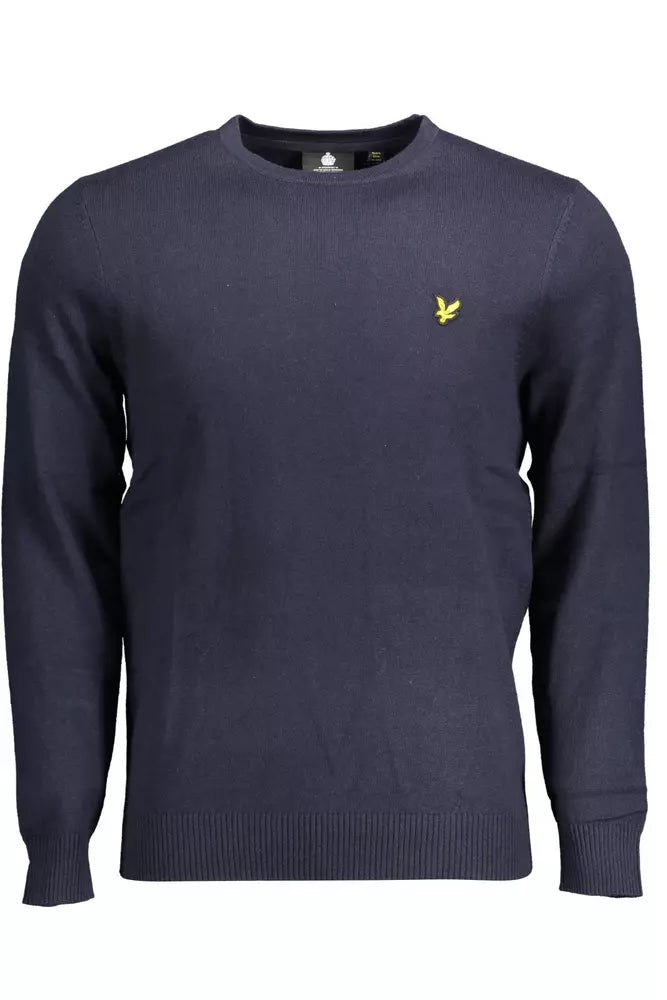 Κομψό μπλε πουλόβερ Lyle & Scott με στρογγυλή λαιμόκοψη