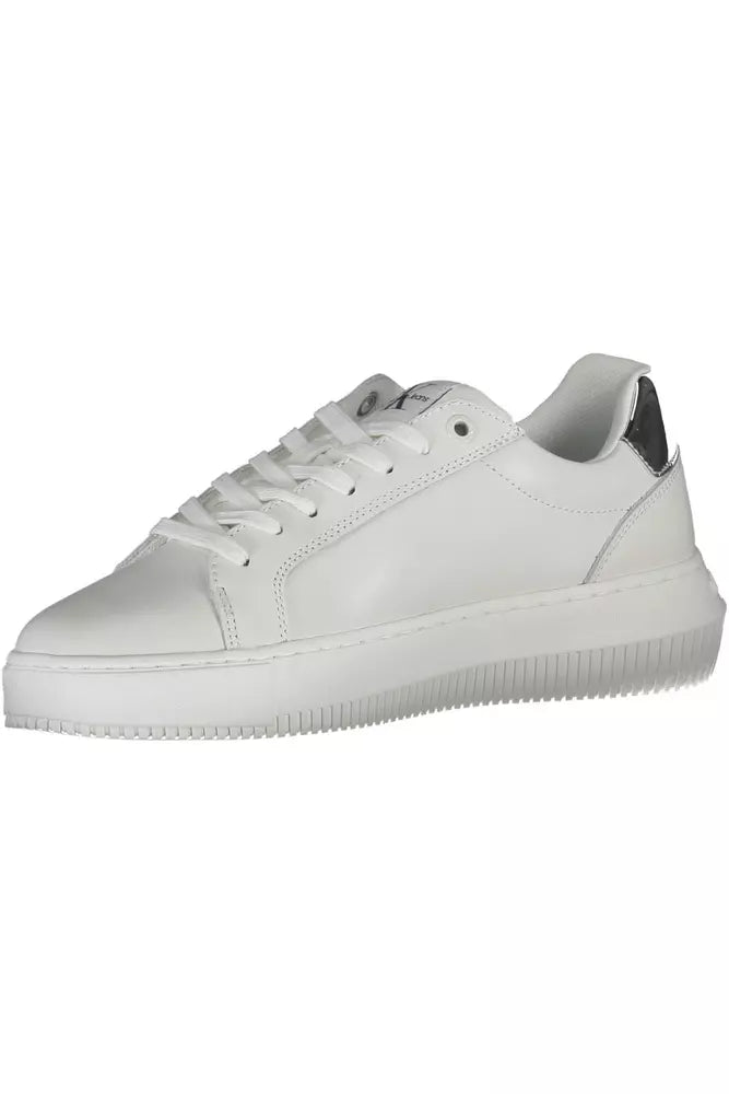 Calvin Klein Λευκά Δετά Sneakers Γυναικών από Δέρμα