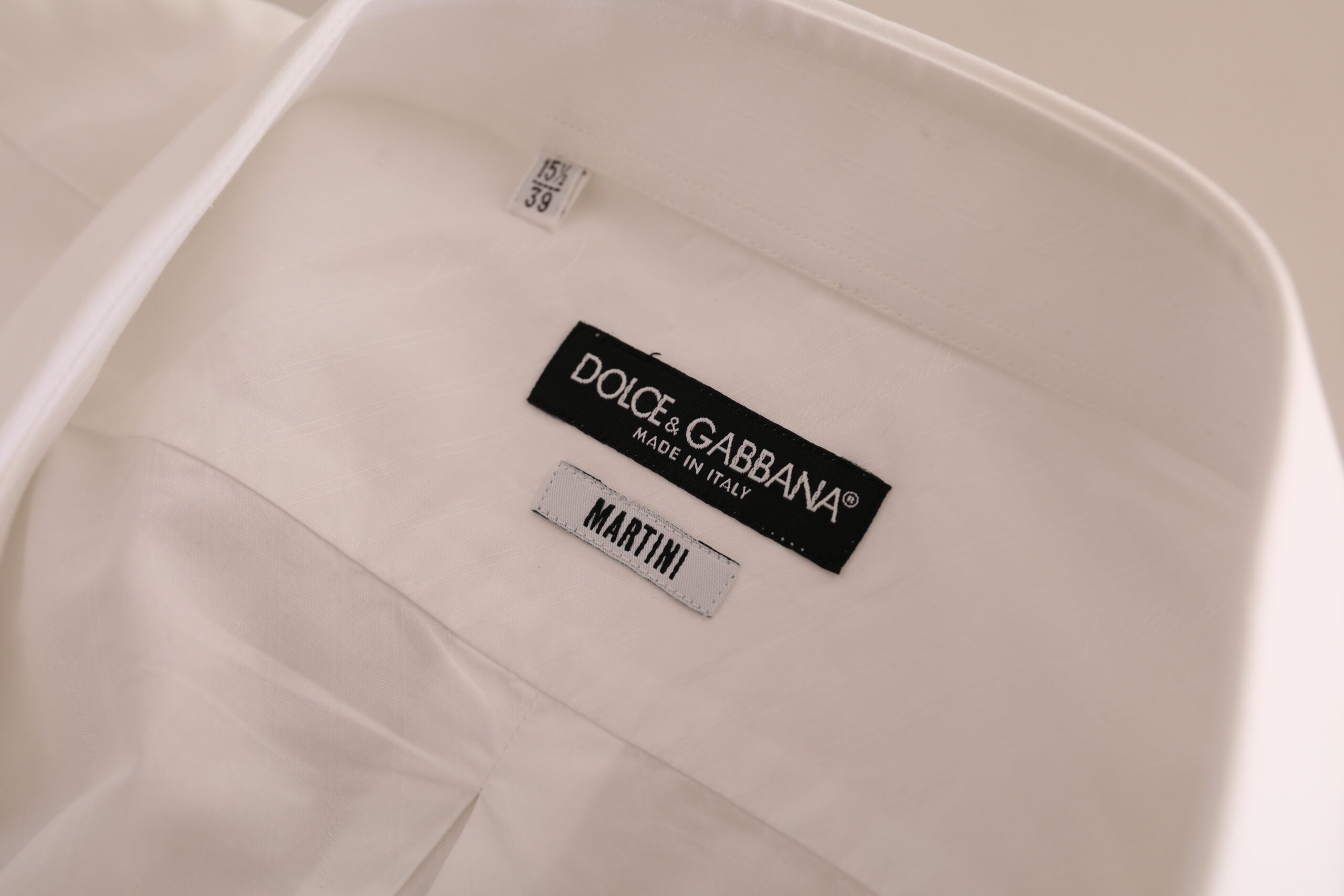 Dolce & Gabbana Elegant White Cotton Martini Dress Shirt