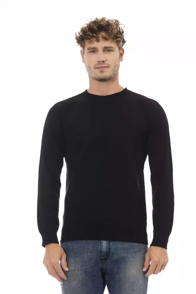 <tc>Alpha Studio</tc> Sleek Crewneck πουλόβερ σε πολυτελές μείγμα υφασμάτων