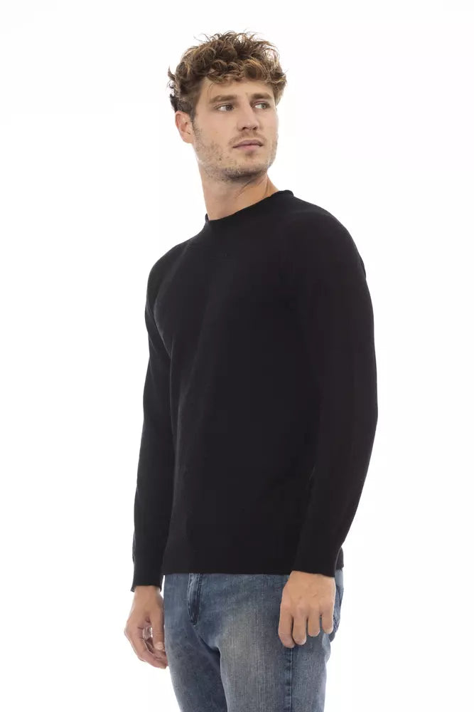 <tc>Alpha Studio</tc> Sleek Crewneck πουλόβερ σε πολυτελές μείγμα υφασμάτων