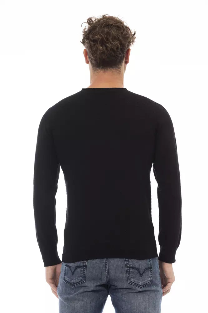 <tc>Alpha Studio</tc> Sleek Crewneck πουλόβερ σε πολυτελές μείγμα υφασμάτων