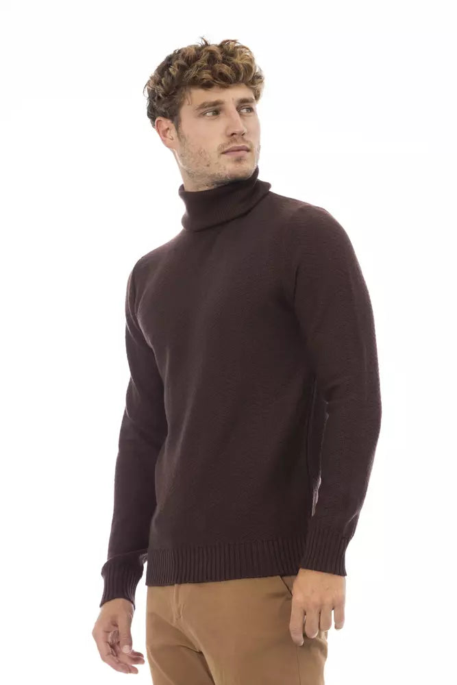 Πουλόβερ <tc>Alpha Studio</tc> Merino Wool Turtleneck - Κομψό καφέ