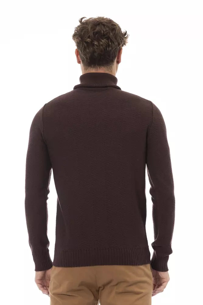 Πουλόβερ <tc>Alpha Studio</tc> Merino Wool Turtleneck - Κομψό καφέ