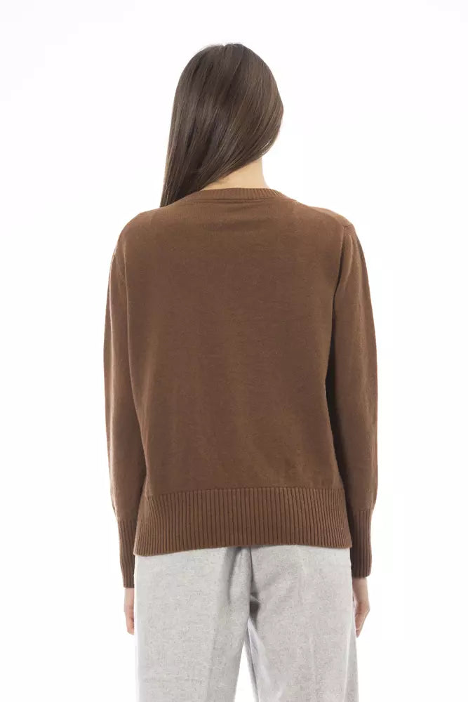 Πουλόβερ <tc>Alpha Studio</tc> Cashmere Crew Neck σε Πλούσιο Καφέ