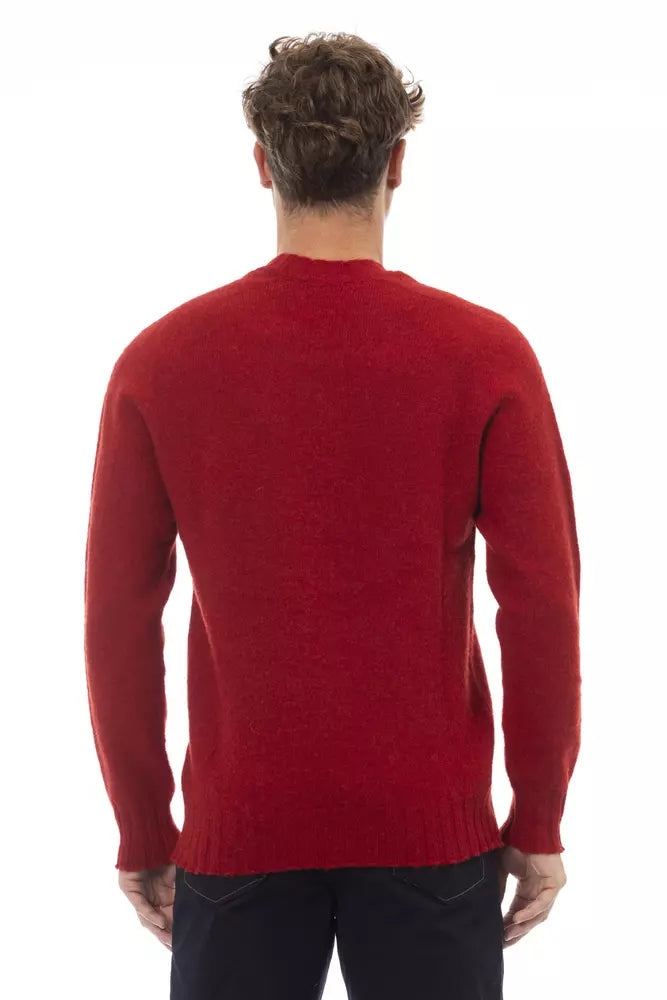 Alpha Studio Red Wool Men Sweater