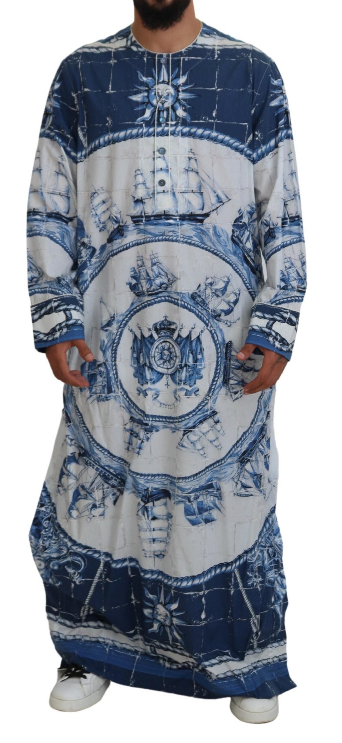 Ρόμπα Dolce &amp; Gabbana Majestic Blue Cotton-Silk Thobe