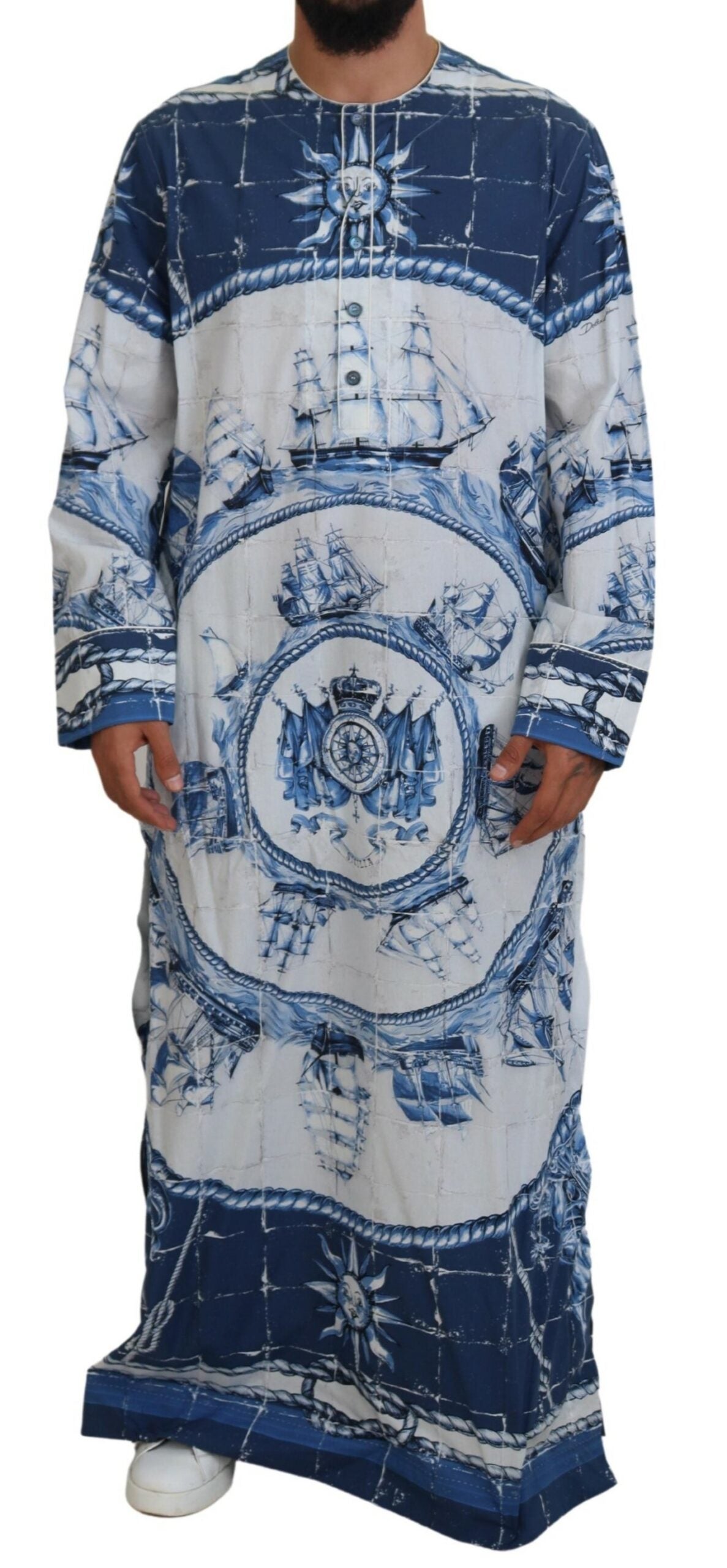 Ρόμπα Dolce &amp; Gabbana Majestic Blue Cotton-Silk Thobe