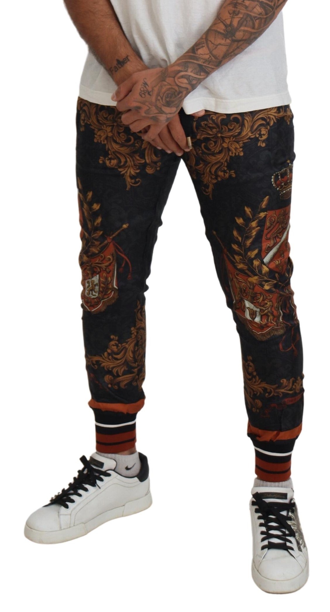 Φούτερ Dolce &amp; Gabbana Baroque Crown Silk Sweatpants