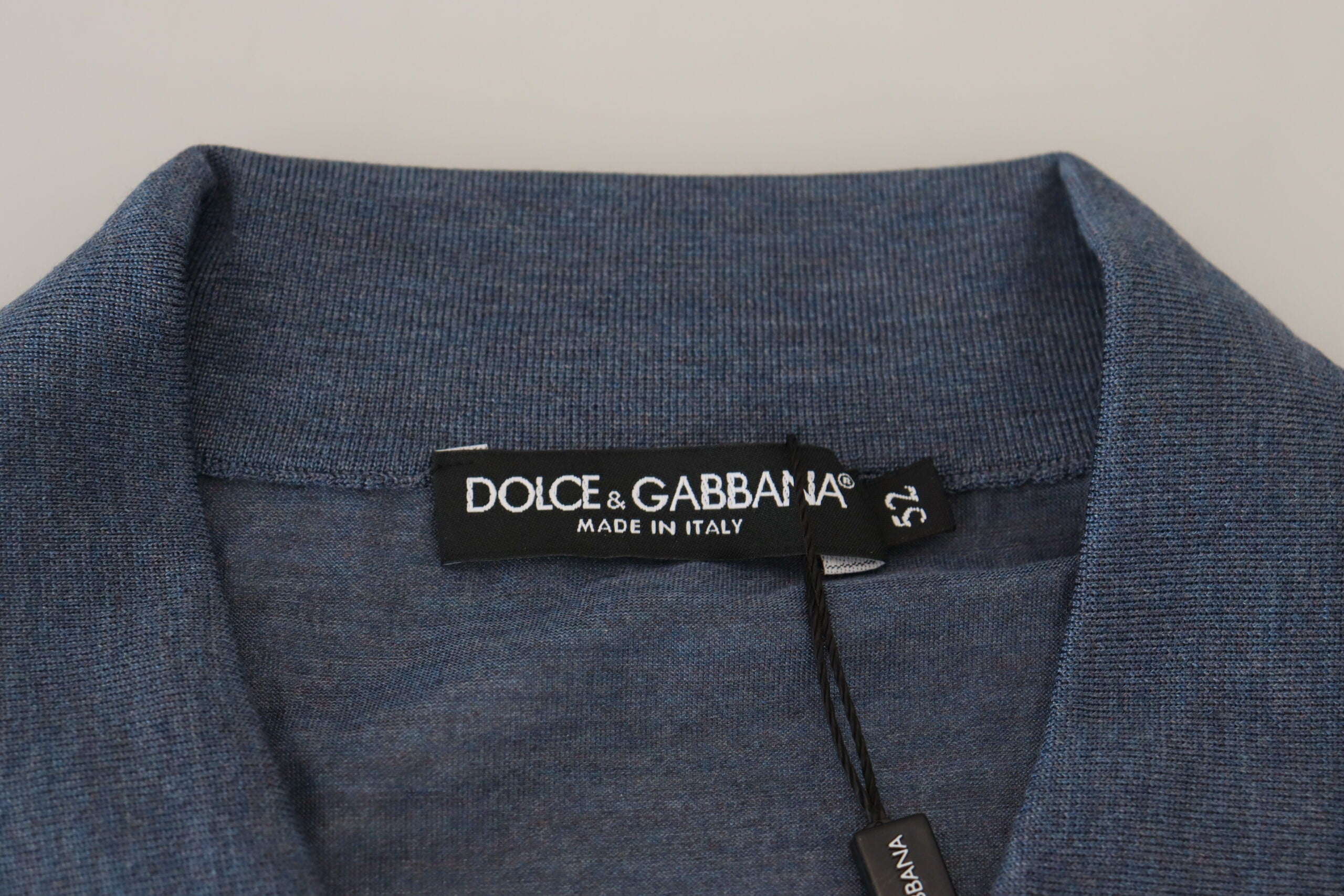 Κομψό Μεταξωτό Μπλε Πουλόβερ Dolce &amp; Gabbana