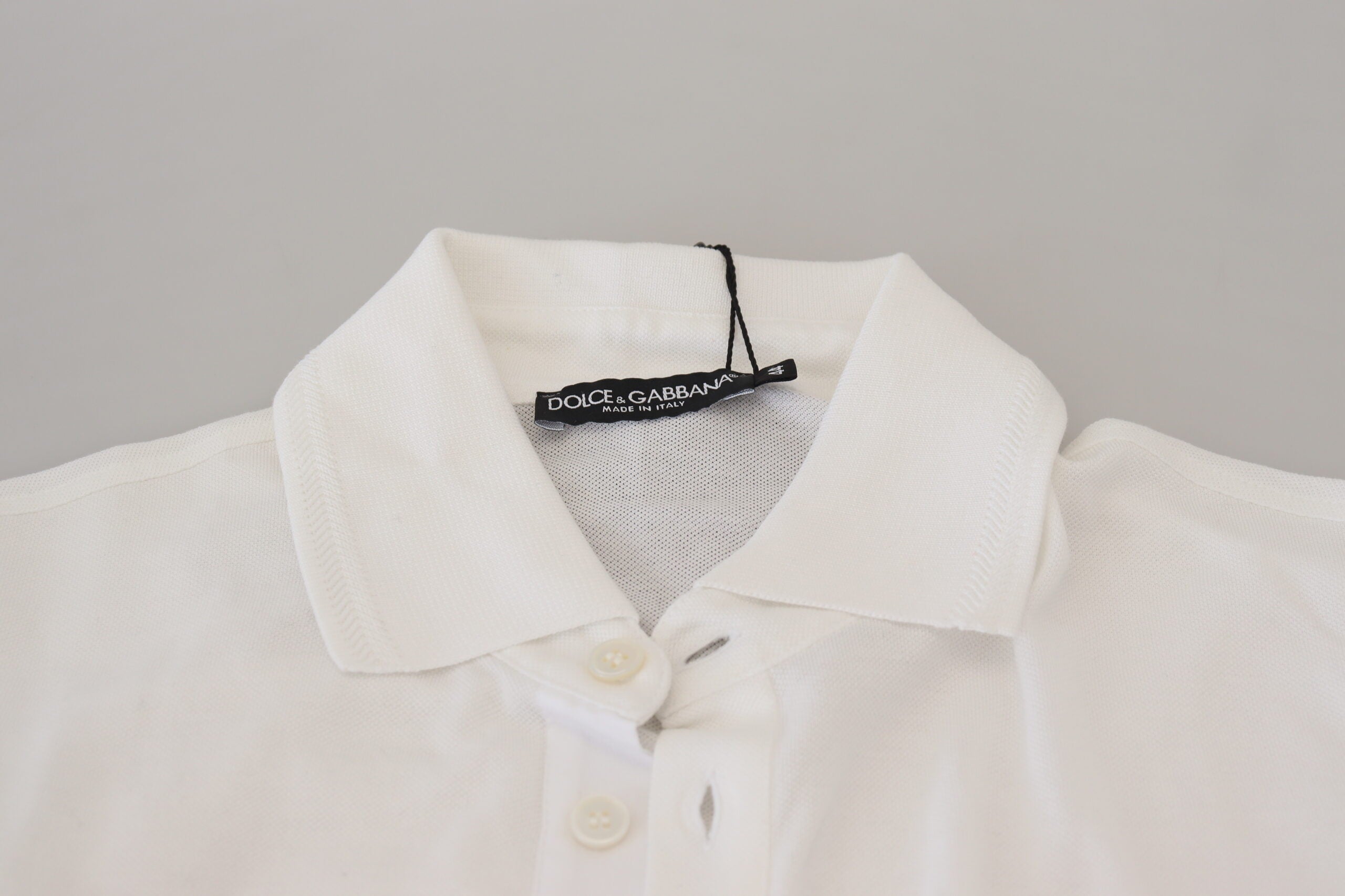 Dolce &amp; Gabbana Elegant White Cotton Blend Polo