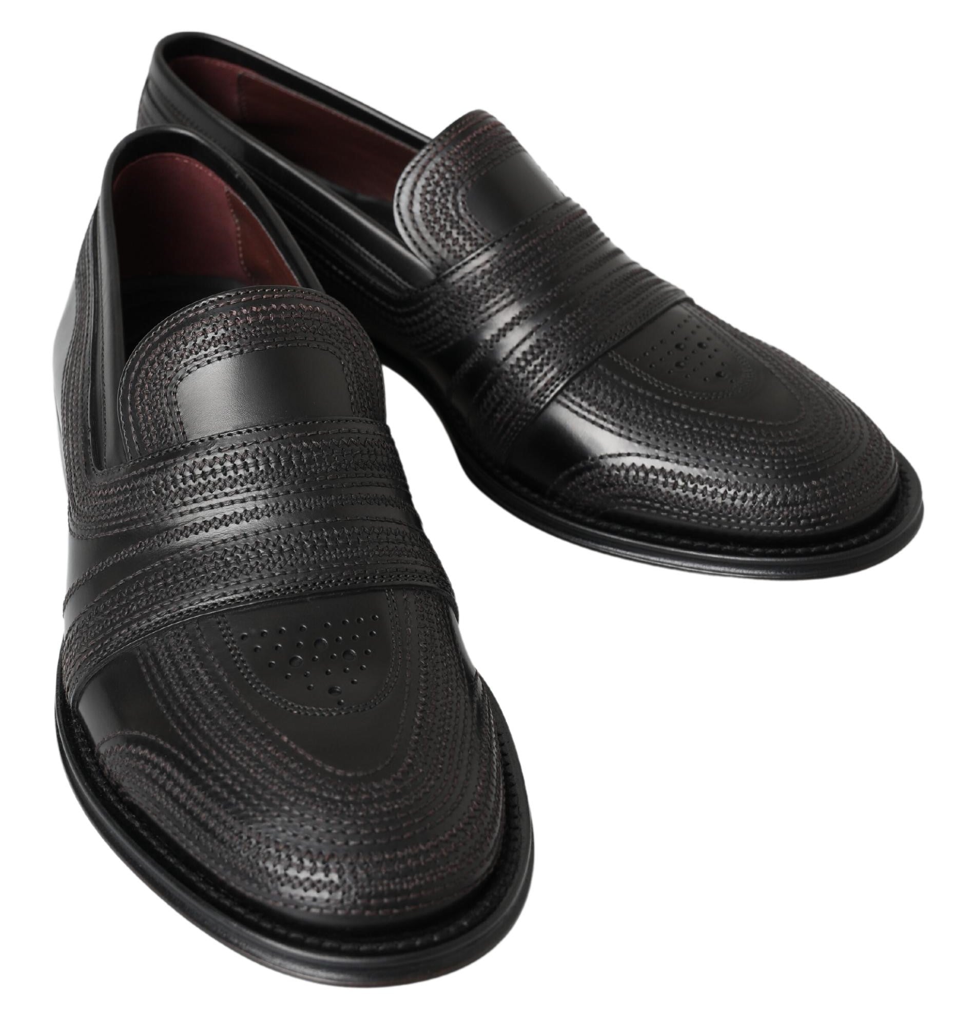 Κομψές μαύρες δερμάτινες παντόφλες Loafers Dolce &amp; Gabbana